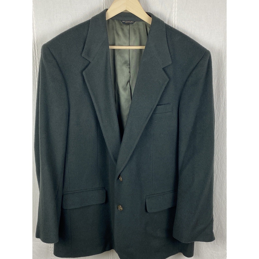 Bill Blass Jacket Blazer Green Men's 44R Camel Hair Soft‎